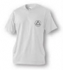 T-Shirt męski biały pod szyją wycięty w serek