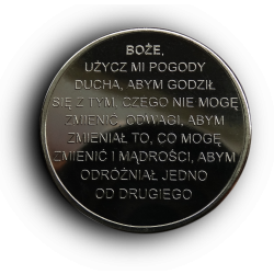 Medalion trzeźwościowy 24 godziny - Miedź